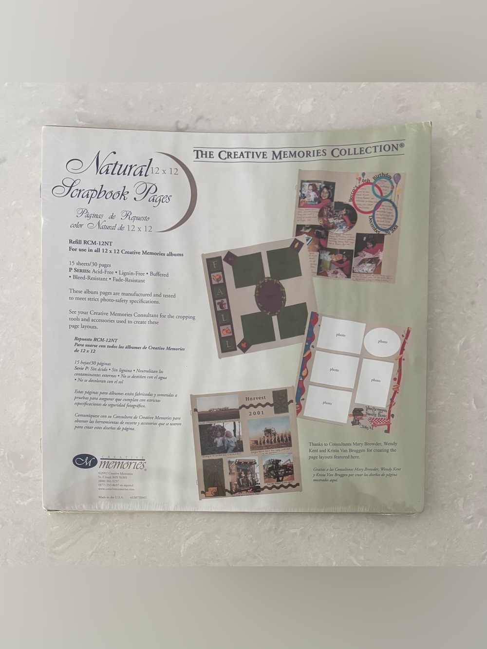 Creative Memories Refill Natural Pages RCM-12NT